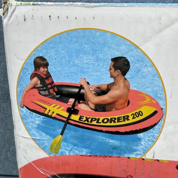 INTEX Explorer 200 Inflatable Two Person Raft Boat | Pump Not Included - Picture 3 of 5